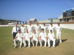 Smaller Team photo at Beajour Stadium. Late umpire Peter White (lurgan) also in photo.