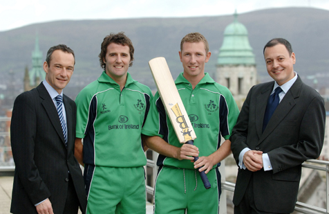 Stephen Kirkpatrick (Bank of Ireland), Kyle McCallan, Andrew White and Warren Deutrom (ICU CEO)