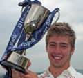 Foyle captain Dean McCarter with the Ulster Bank Schools Cup (C) Barry Chambers